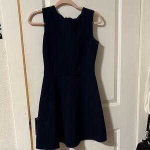 Navy Bow tie open back dress